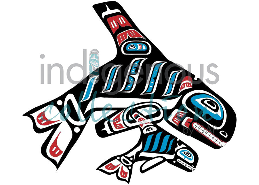 Orca and Baby by artist Shirley Babcock