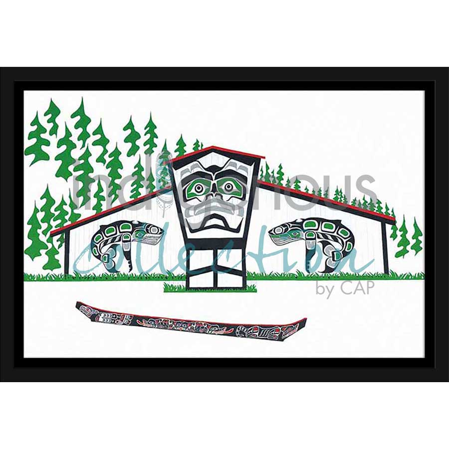 Longhouse by artist Shirley Babcock - Coast Salish/Kwakwaka'wakw. Indigenous Collection