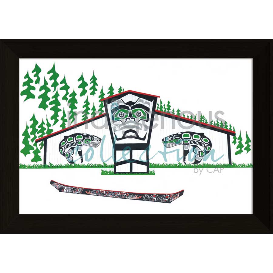 Longhouse by artist Shirley Babcock - Coast Salish/Kwakwaka'wakw. Indigenous Collection