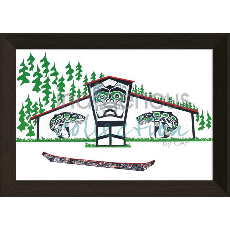 Longhouse by artist Shirley Babcock - Coast Salish/Kwakwaka'wakw. Indigenous Collection