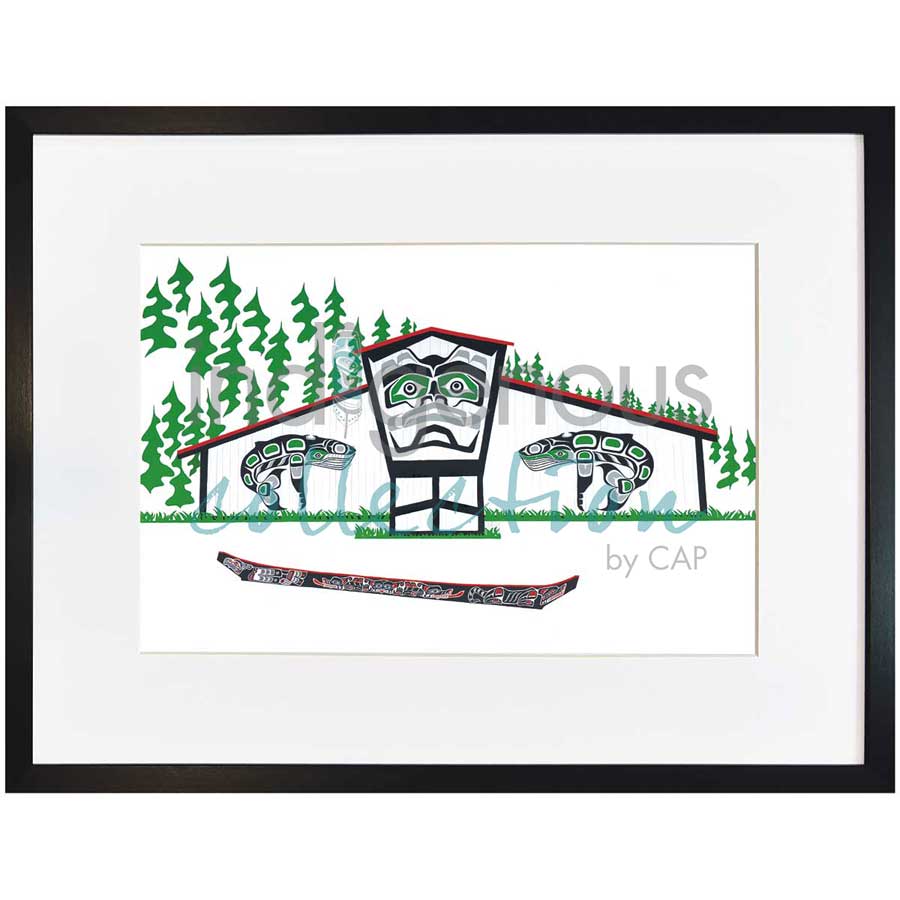 Longhouse by artist Shirley Babcock - Coast Salish/Kwakwaka'wakw. Indigenous Collection