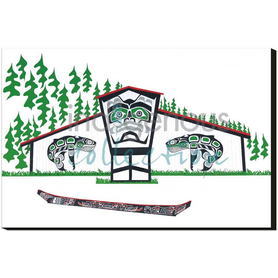 Longhouse by artist Shirley Babcock - Coast Salish/Kwakwaka'wakw. Indigenous Collection