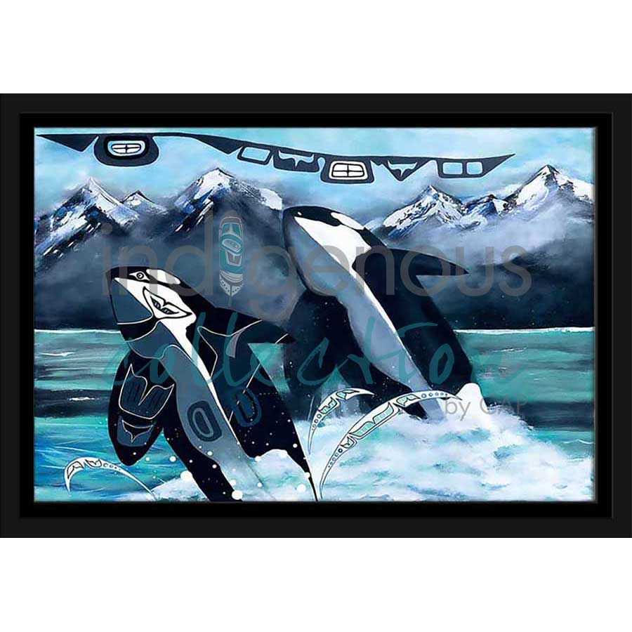 Orca Sisters by artist Shirley Babcock - Coast Salish/Kwakwaka'wakw. Indigenous Collection