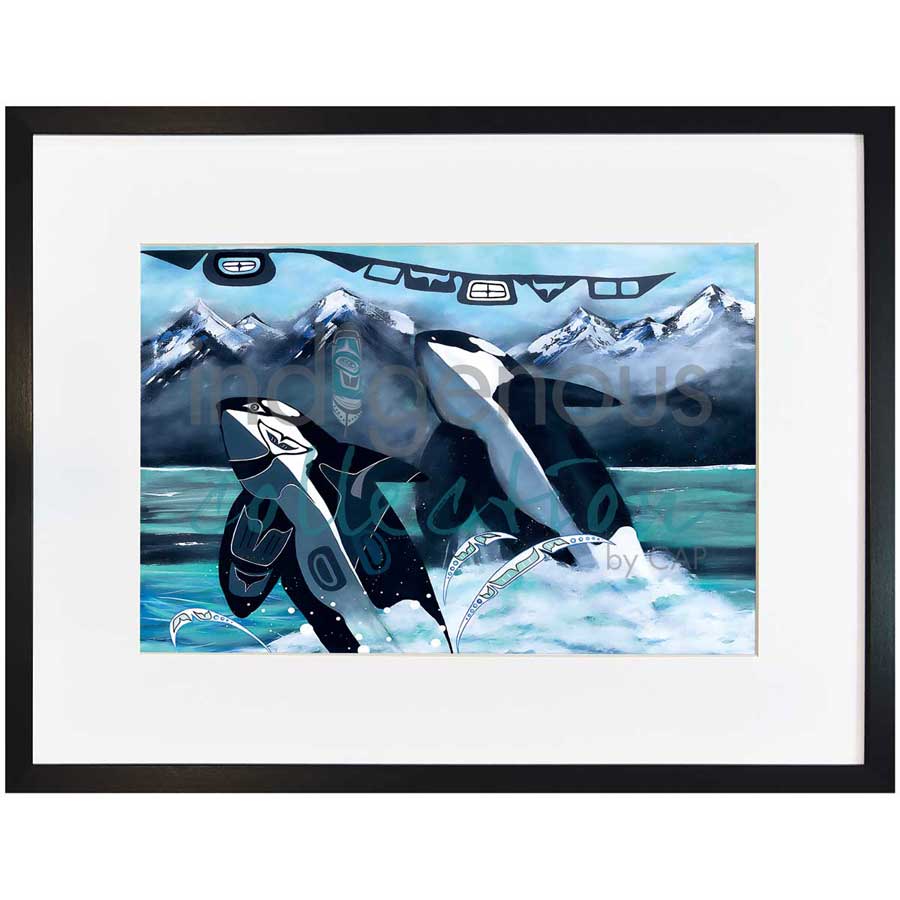 Orca Sisters by artist Shirley Babcock - Coast Salish/Kwakwaka'wakw. Indigenous Collection