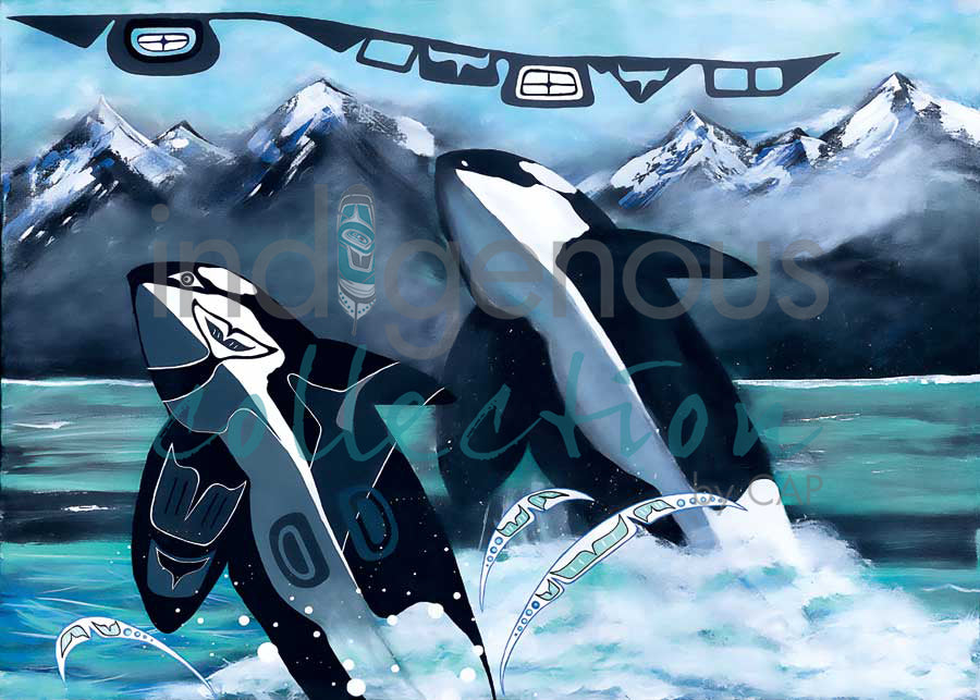Orca Sisters by artist Shirley Babcock