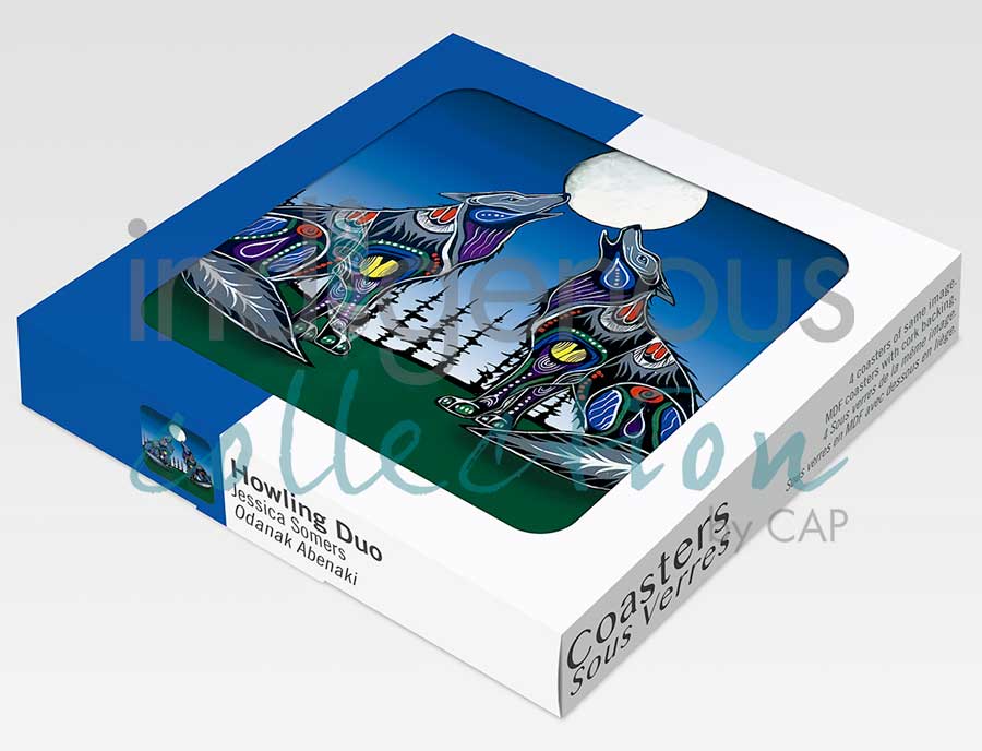 Howling Duo Coaster by artist Jessica Somers