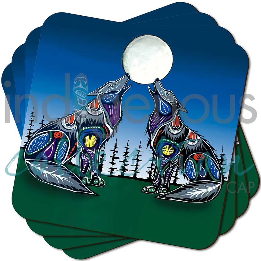 Howling Duo Coaster by artist Jessica Somers