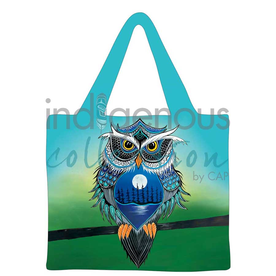 Night Watcher Reusable Shopping Bag by artist Jessica Somers
