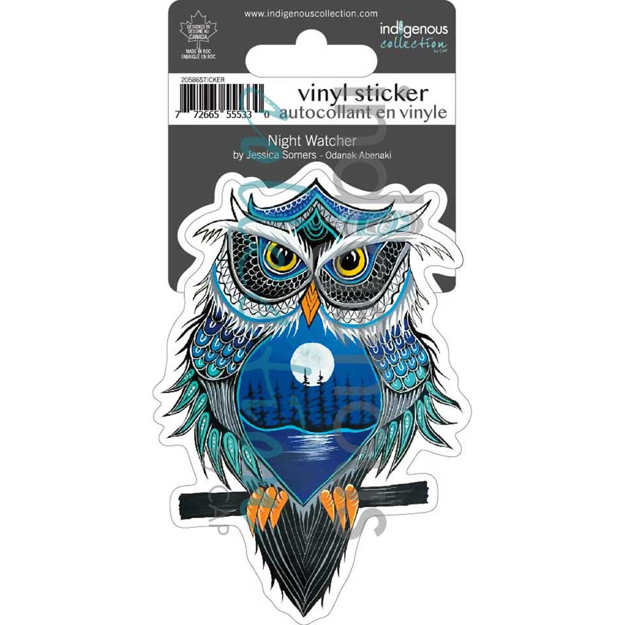 Night Watcher Vinyl Die-Cut Sticker by artist Jessica Somers