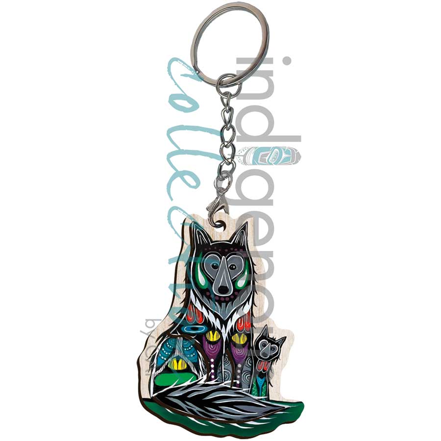Wolf Family 3D Keychain by artist Jessica Somers. Indigenous Collection.