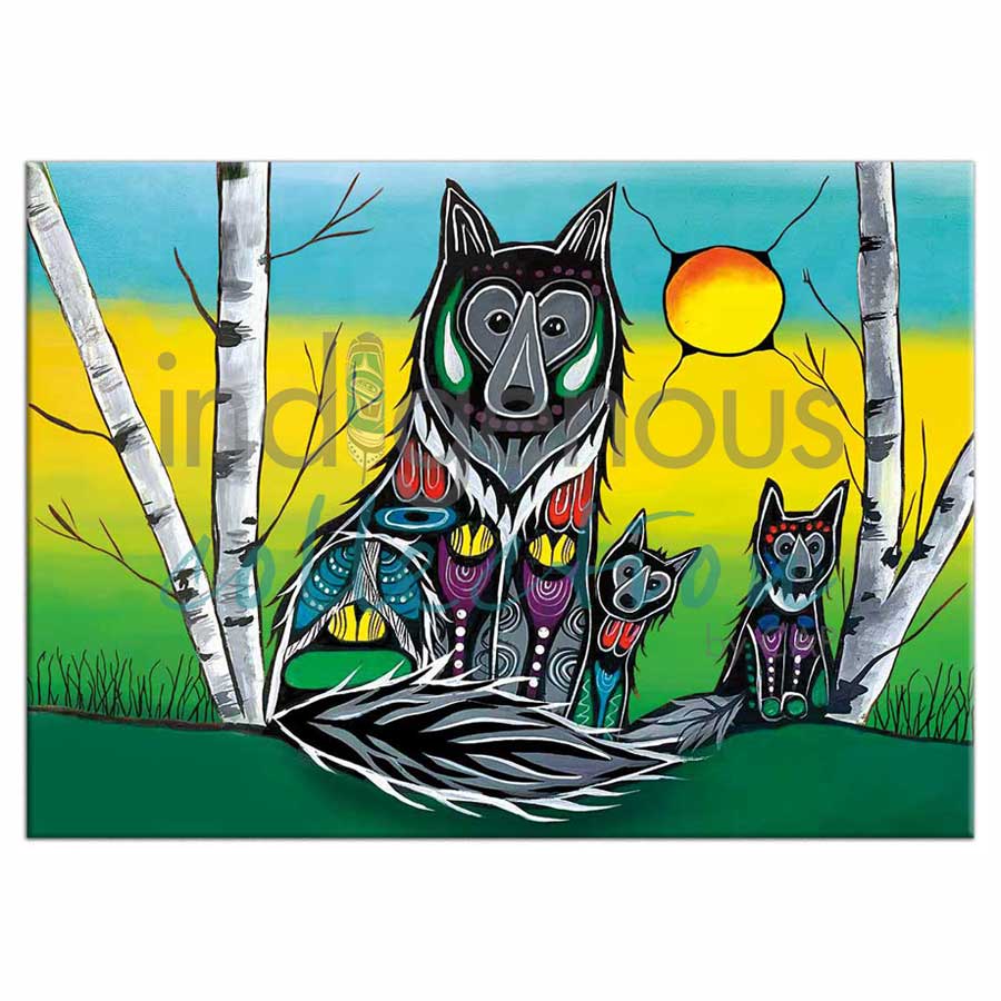 Wolf Family Magnets by artist Jessica Somers