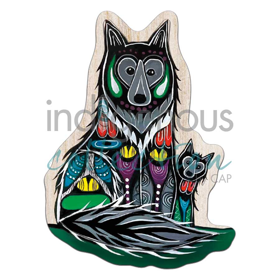 Wolf Family 3D Magnets by artist Jessica Somers. Indigenous Collection.