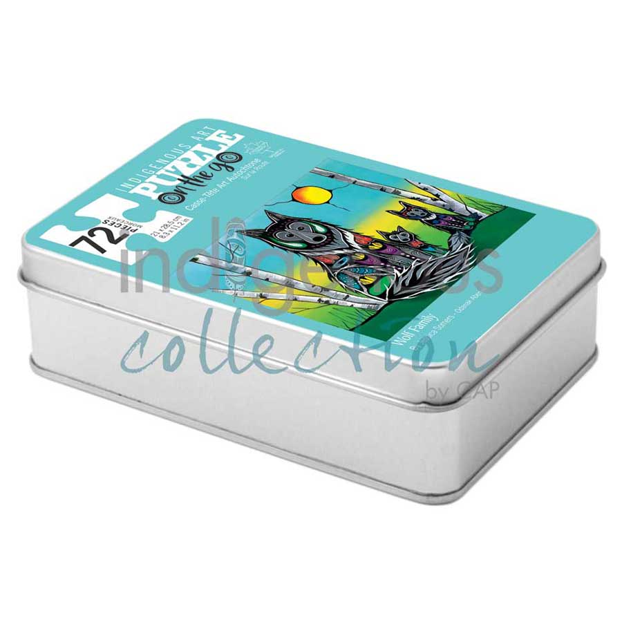 Wolf Family Puzzle - On The Go - 72 Pcs by artist Jessica Somers. Indigenous Collection.