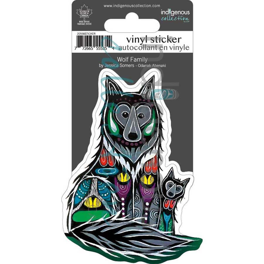 Wolf Family Vinyl Die-Cut Sticker by artist Jessica Somers