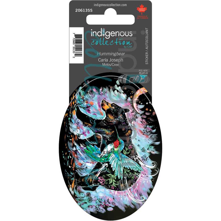 Hummingbear Sticker by artist Carla Joseph