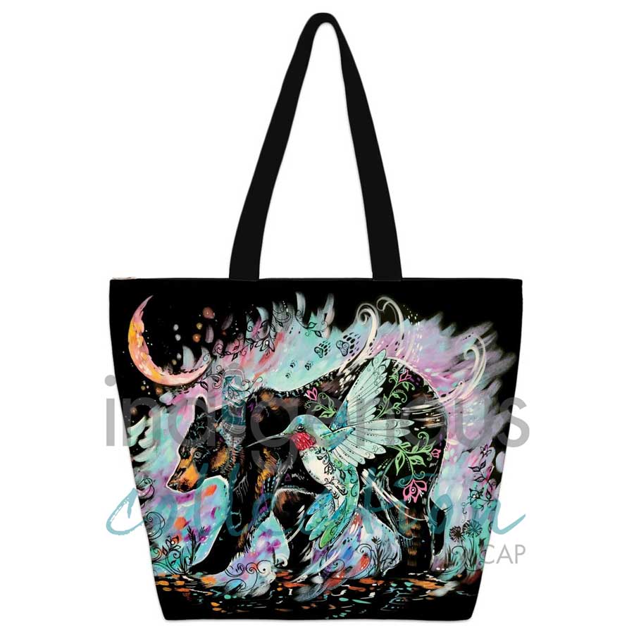 Hummingbear Tote Bag by artist Carla Joseph