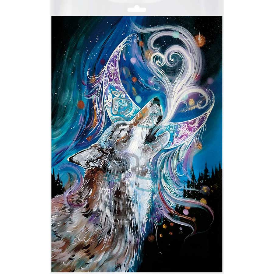 Wolf Moon by artist Carla Joseph - Métis/Cree. Indigenous Collection