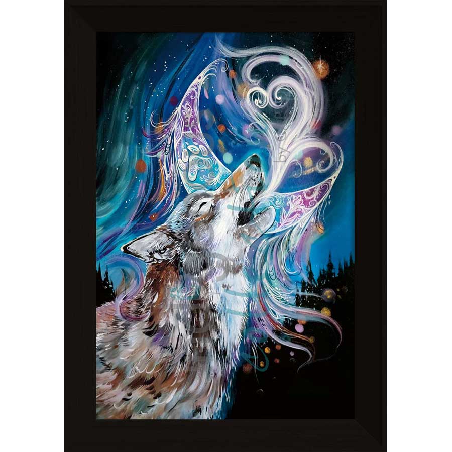 Wolf Moon by artist Carla Joseph - Métis/Cree. Indigenous Collection