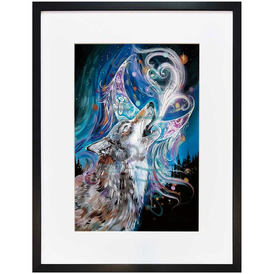 Wolf Moon by artist Carla Joseph - Métis/Cree. Indigenous Collection