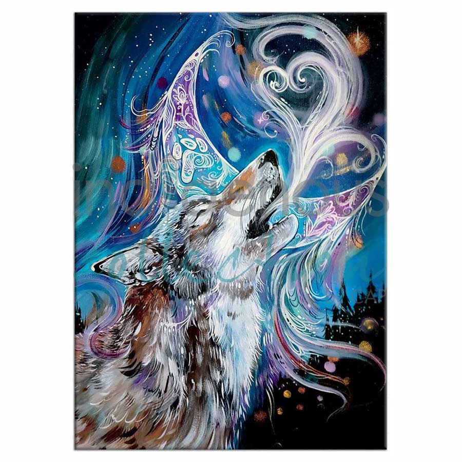 Wolf Moon Magnets by artist Carla Joseph