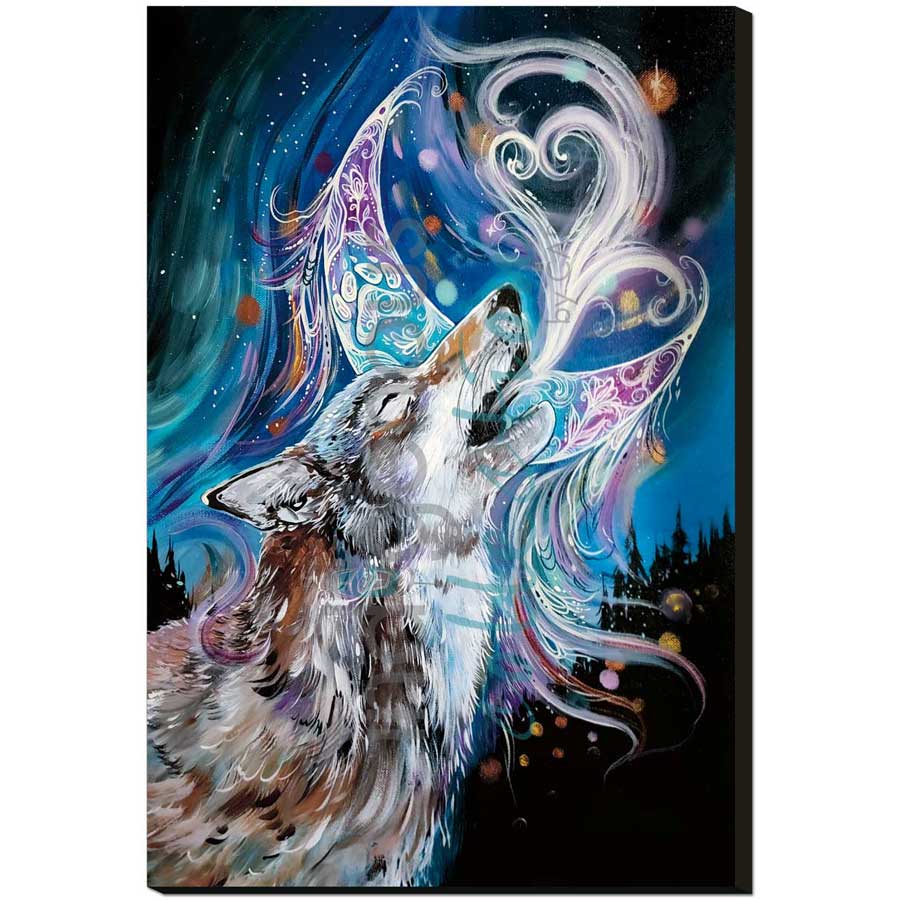 Wolf Moon by artist Carla Joseph - Métis/Cree. Indigenous Collection