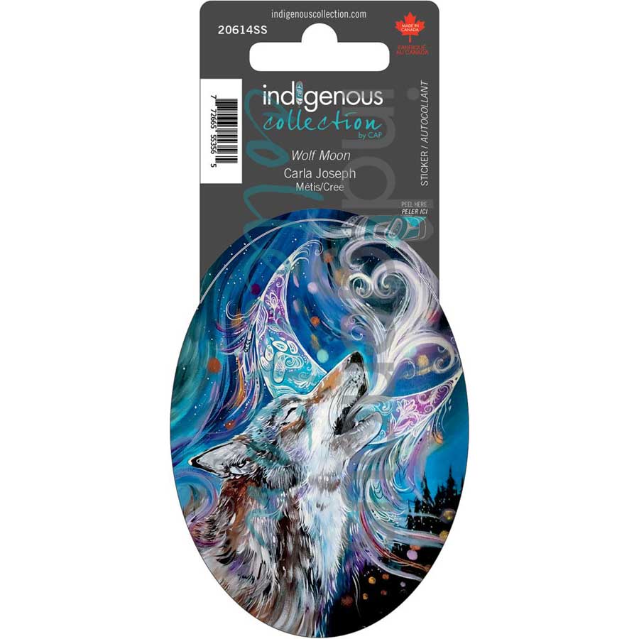 Wolf Moon Sticker by artist Carla Joseph