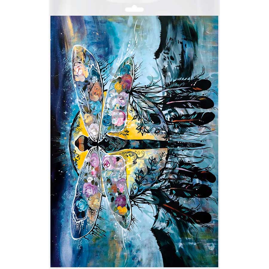 Blue Mountain Dragonfly by artist Carla Joseph - Métis/Cree. Indigenous Collection