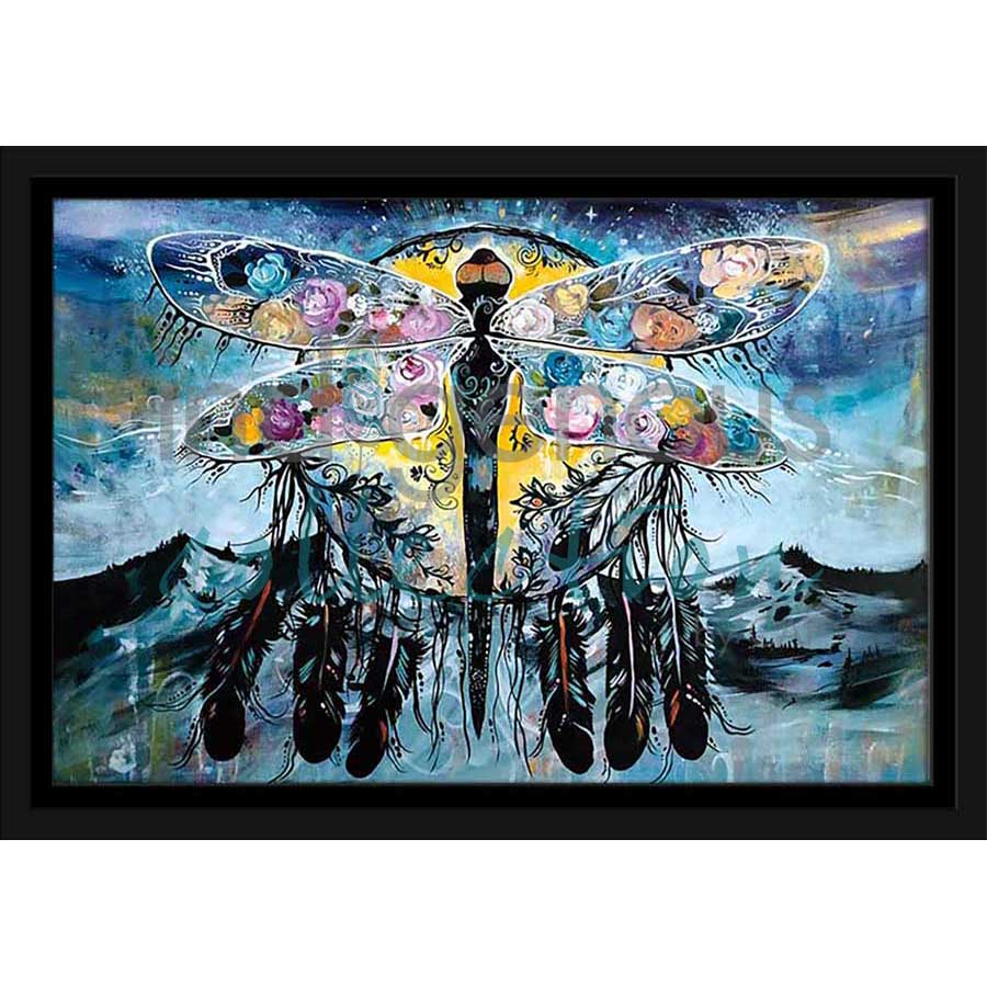 Blue Mountain Dragonfly by artist Carla Joseph - Métis/Cree. Indigenous Collection