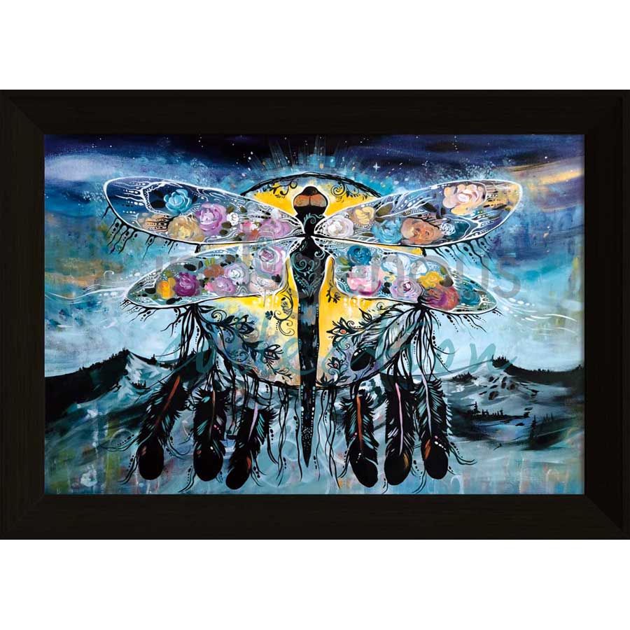Blue Mountain Dragonfly by artist Carla Joseph - Métis/Cree. Indigenous Collection