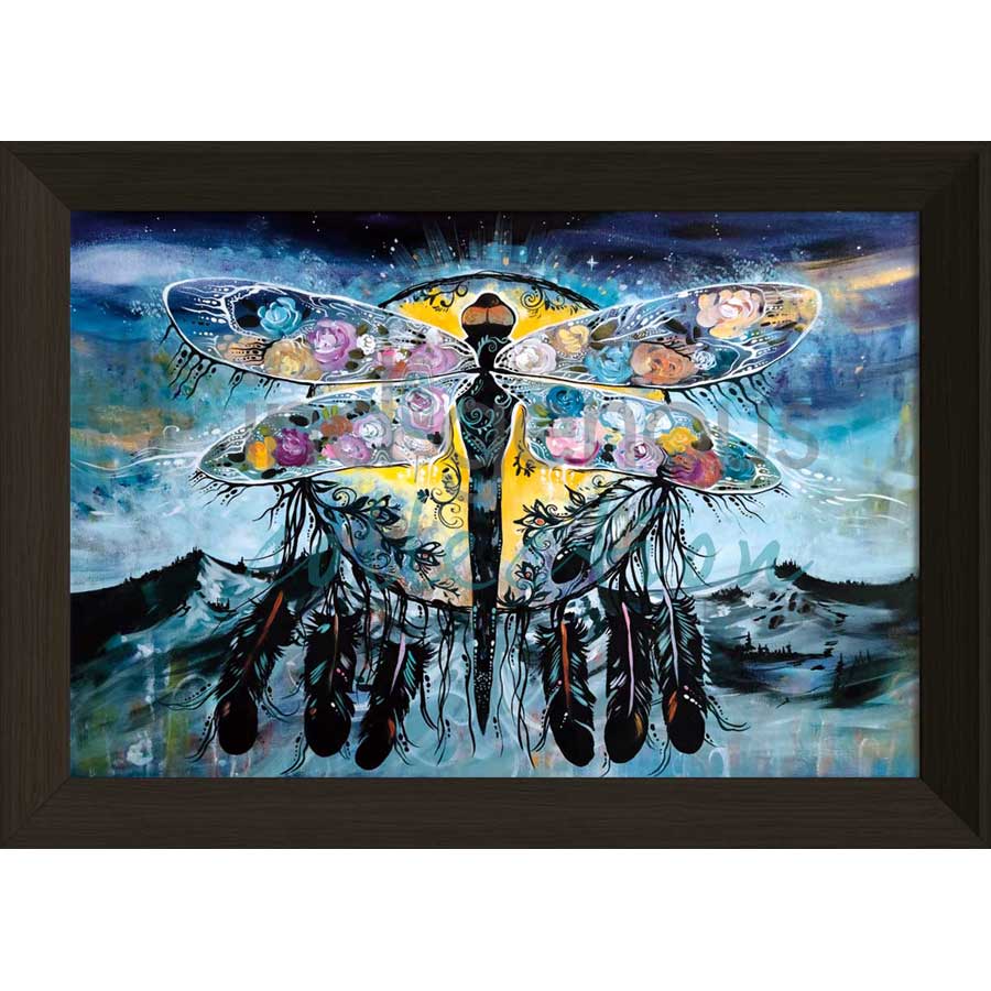 Blue Mountain Dragonfly by artist Carla Joseph - Métis/Cree. Indigenous Collection