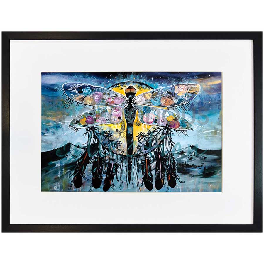 Blue Mountain Dragonfly by artist Carla Joseph - Métis/Cree. Indigenous Collection