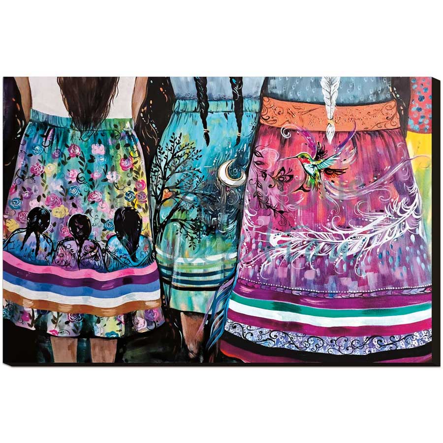 Sisters Always by artist Carla Joseph - Métis/Cree. Indigenous Collection