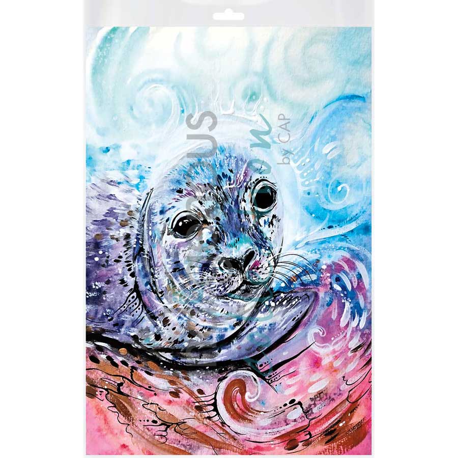 Sunset Seal by artist Carla Joseph - Métis/Cree. Indigenous Collection