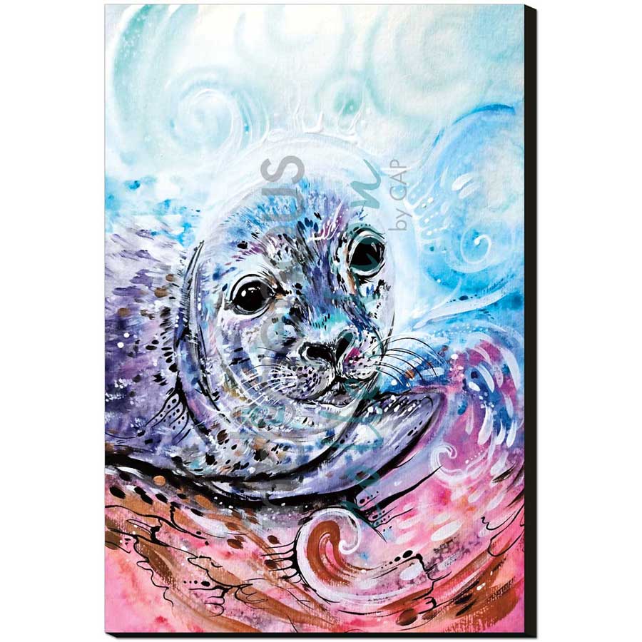 Sunset Seal by artist Carla Joseph - Métis/Cree. Indigenous Collection