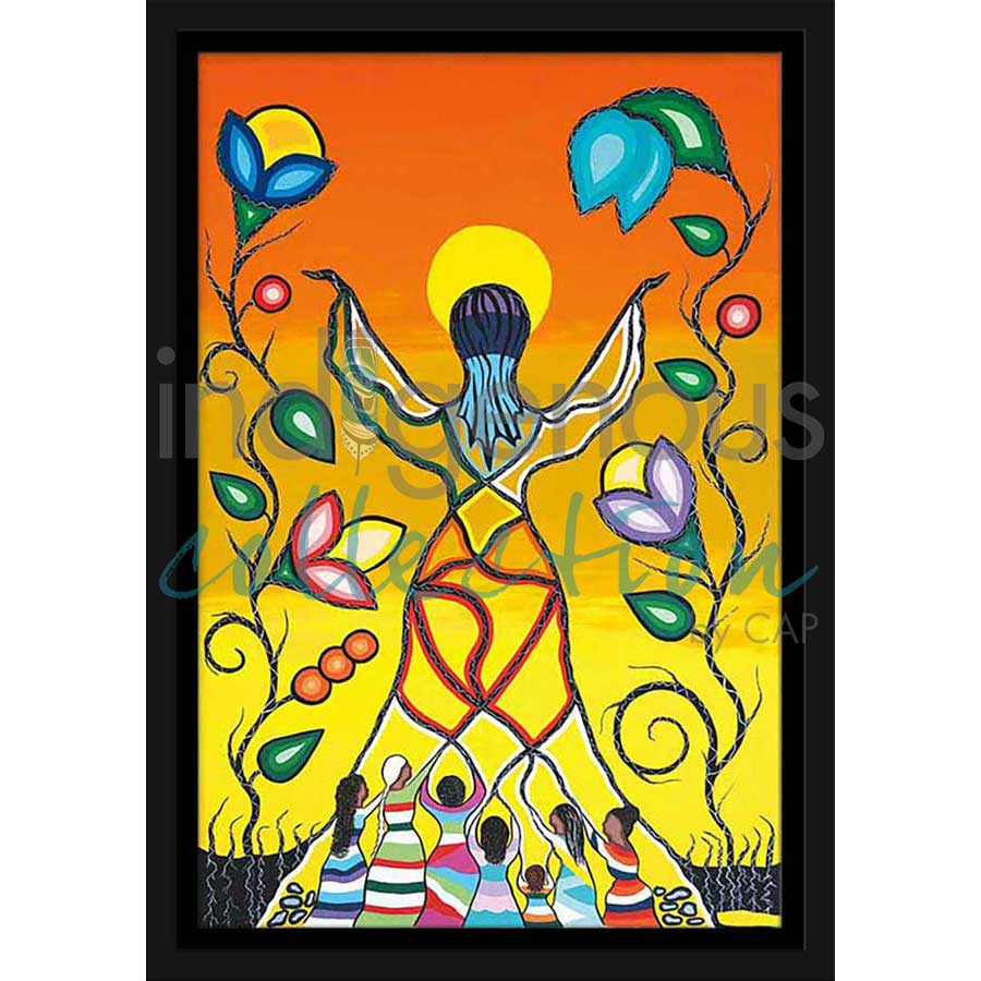 Woman Rising with Grandmothers by artist Dawn Chartrand - Ojibway. Indigenous Collection