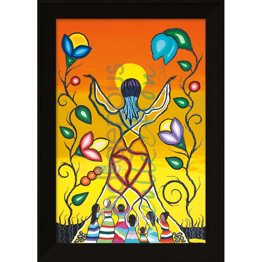 Woman Rising with Grandmothers by artist Dawn Chartrand - Ojibway. Indigenous Collection