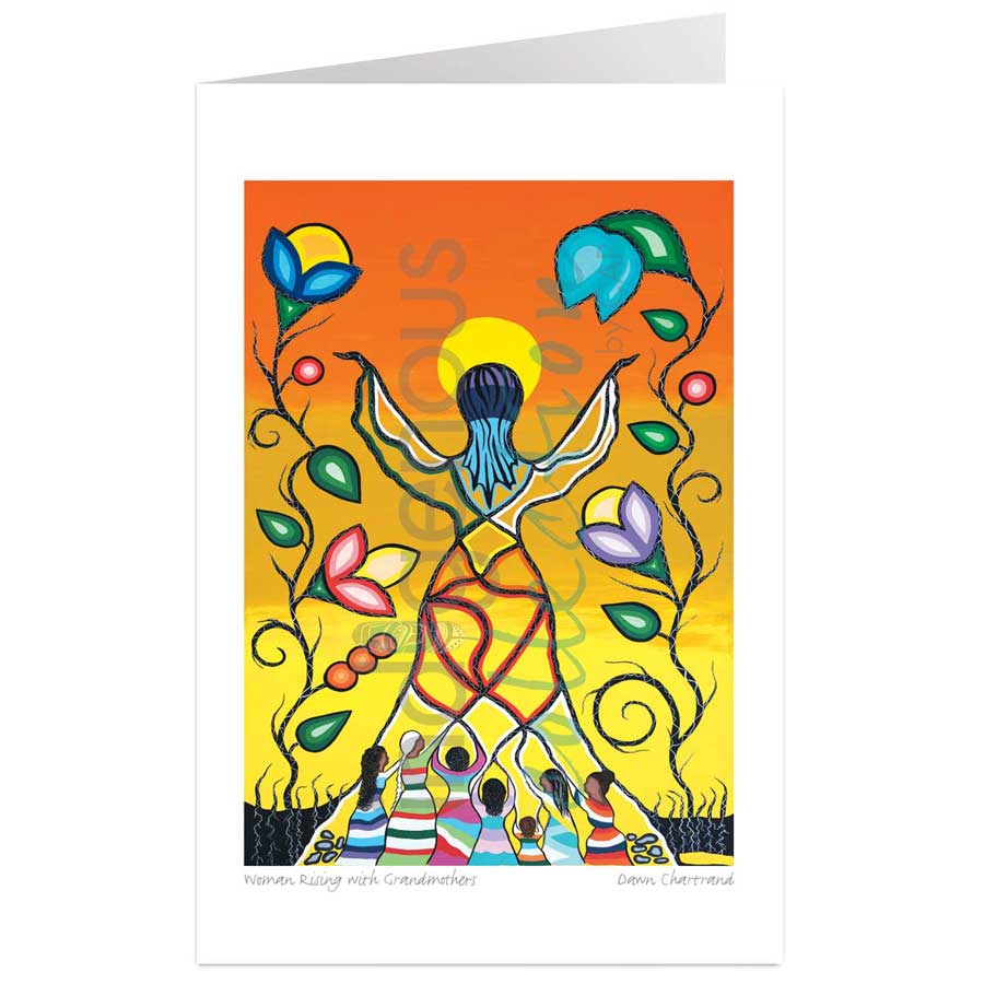 Woman Rising with Grandmothers by artist Dawn Chartrand