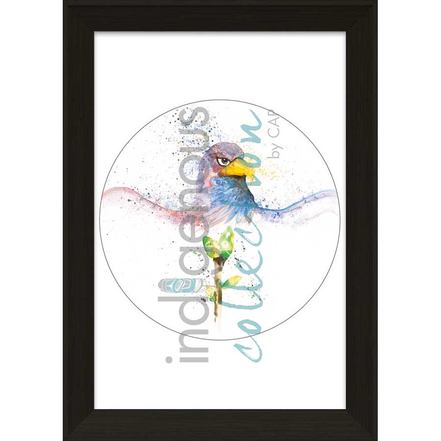 Moon 2  February: Storms month where the eagle appears by artist Sonia De Grand'Maison - Ilnu. Indigenous Collection