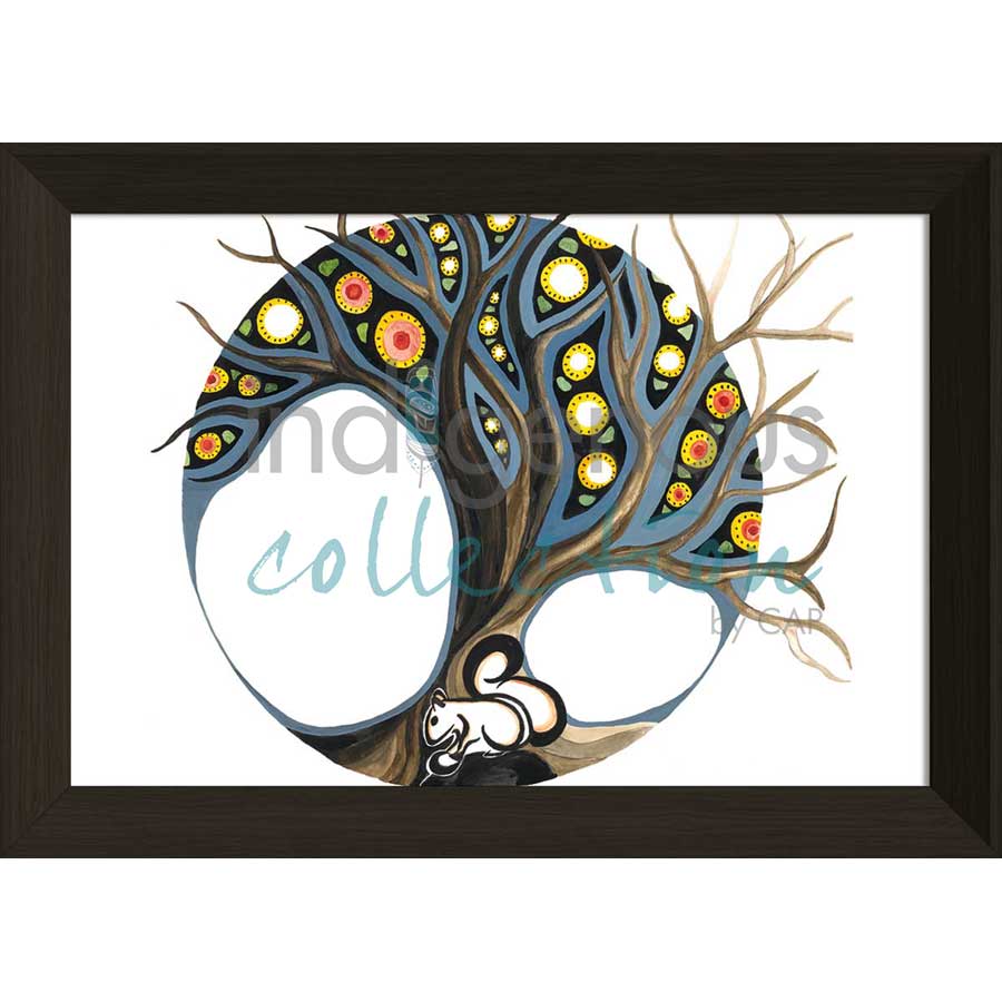 Moon 3  March: Winter softens and sugar making month by artist Sonia De Grand'Maison - Ilnu. Indigenous Collection