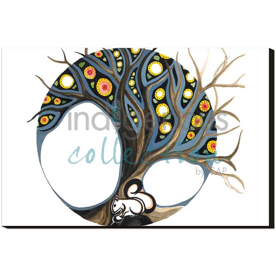 Moon 3  March: Winter softens and sugar making month by artist Sonia De Grand'Maison - Ilnu. Indigenous Collection