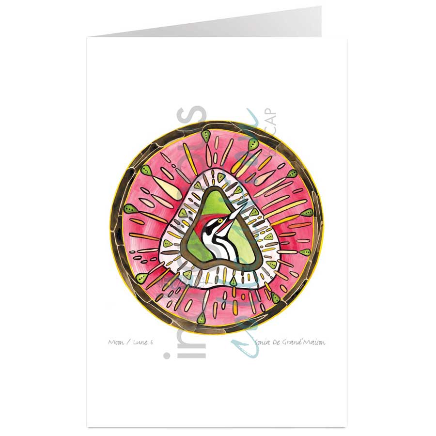 Moon 6  June: Wild strawberries and flowers month by artist Sonia De Grand'Maison