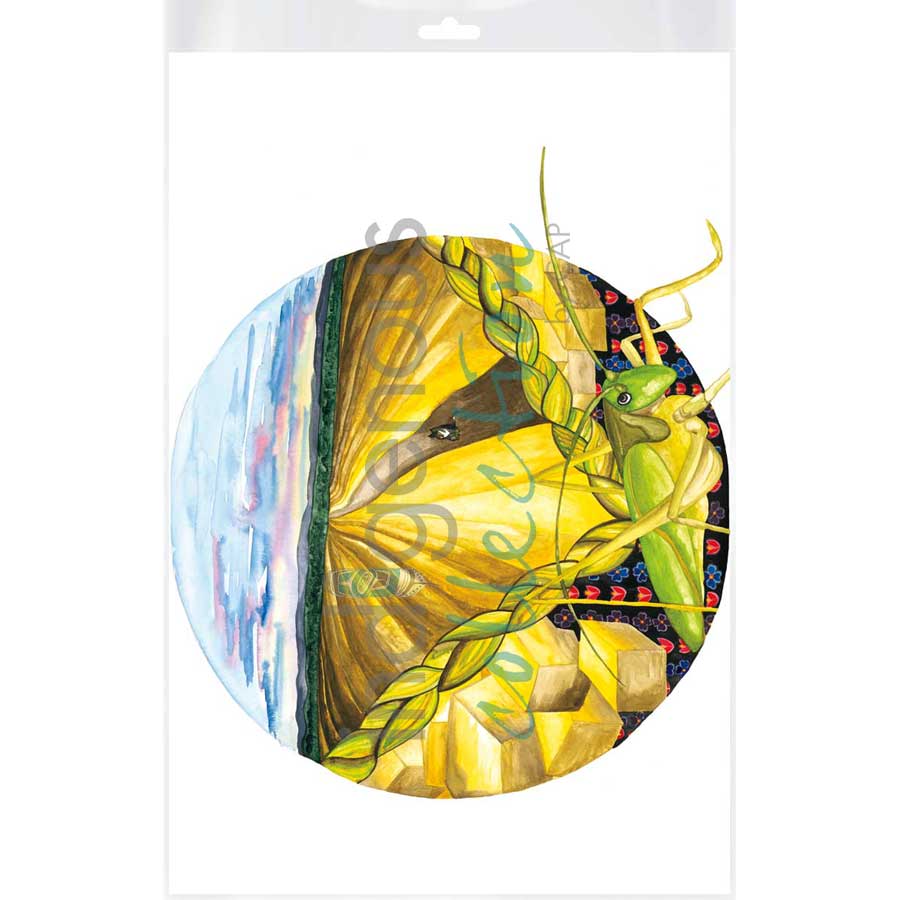 Moon 7  July: Month of hoeing and harvesting sweetgrass by artist Sonia De Grand'Maison - Ilnu. Indigenous Collection