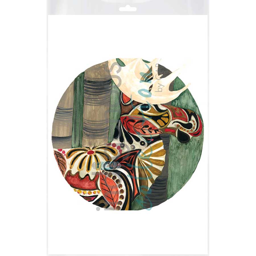 Moon 10  October: Month where the colours of the leaves change, fall, and hunting season by artist Sonia De Grand'Maison - Ilnu. Indigenous Collection