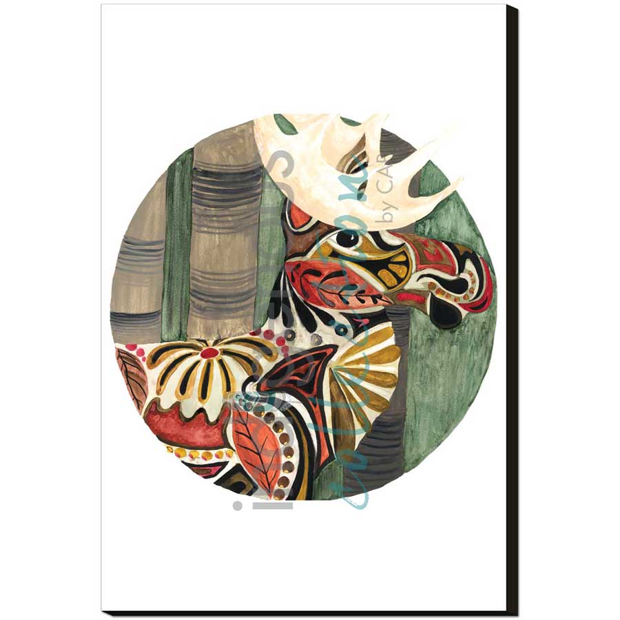 Moon 10  October: Month where the colours of the leaves change, fall, and hunting season by artist Sonia De Grand'Maison - Ilnu. Indigenous Collection
