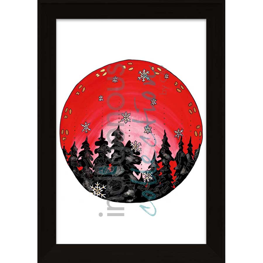 Moon 12  December: Short month where winter constructs Itself  by artist Sonia De Grand'Maison - Ilnu. Indigenous Collection
