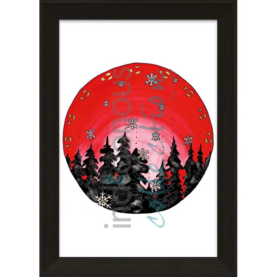 Moon 12  December: Short month where winter constructs Itself  by artist Sonia De Grand'Maison - Ilnu. Indigenous Collection