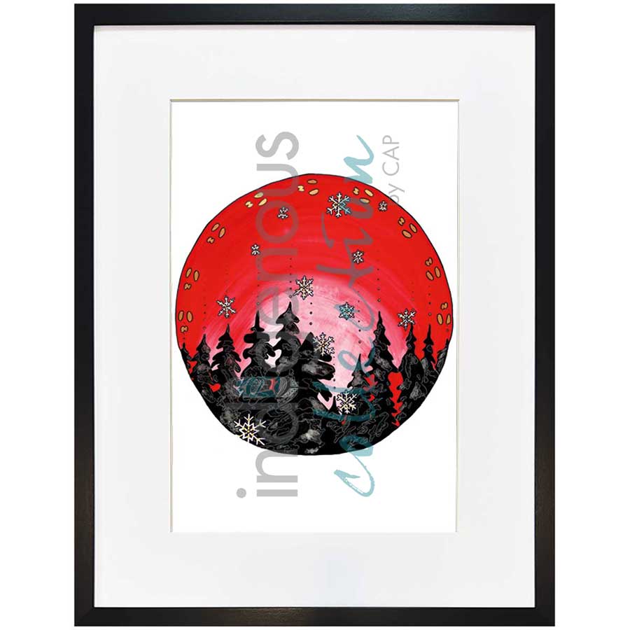 Moon 12  December: Short month where winter constructs Itself  by artist Sonia De Grand'Maison - Ilnu. Indigenous Collection