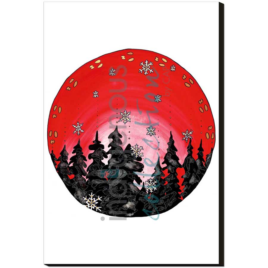 Moon 12  December: Short month where winter constructs Itself  by artist Sonia De Grand'Maison - Ilnu. Indigenous Collection