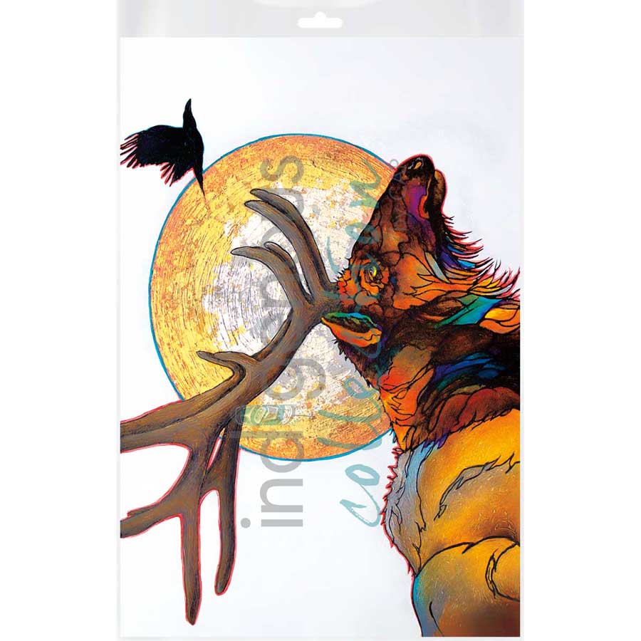 Red Elk by artist Micqaela Jones - Te-Moak. Indigenous Collection