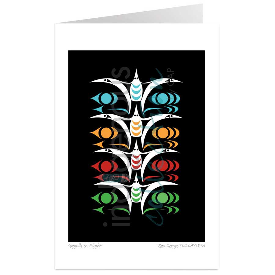 Seagulls in Flight by artist Zac George SKOKAYLEM